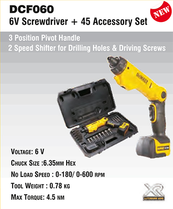 dcf060 screwdriver + accessory set